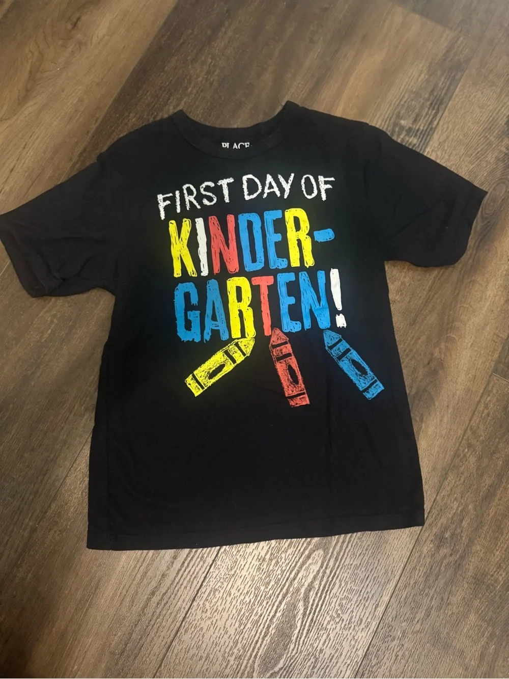 Children’s Place First Day of Kindergarten black shirt size small 5/6